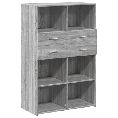 Highboard Grau Sonoma 80x42,5x124 cm Holzwerkstoff