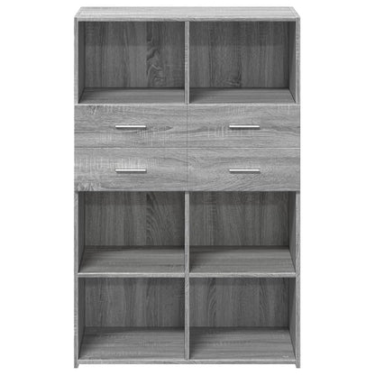 Highboard Grau Sonoma 80x42,5x124 cm Holzwerkstoff