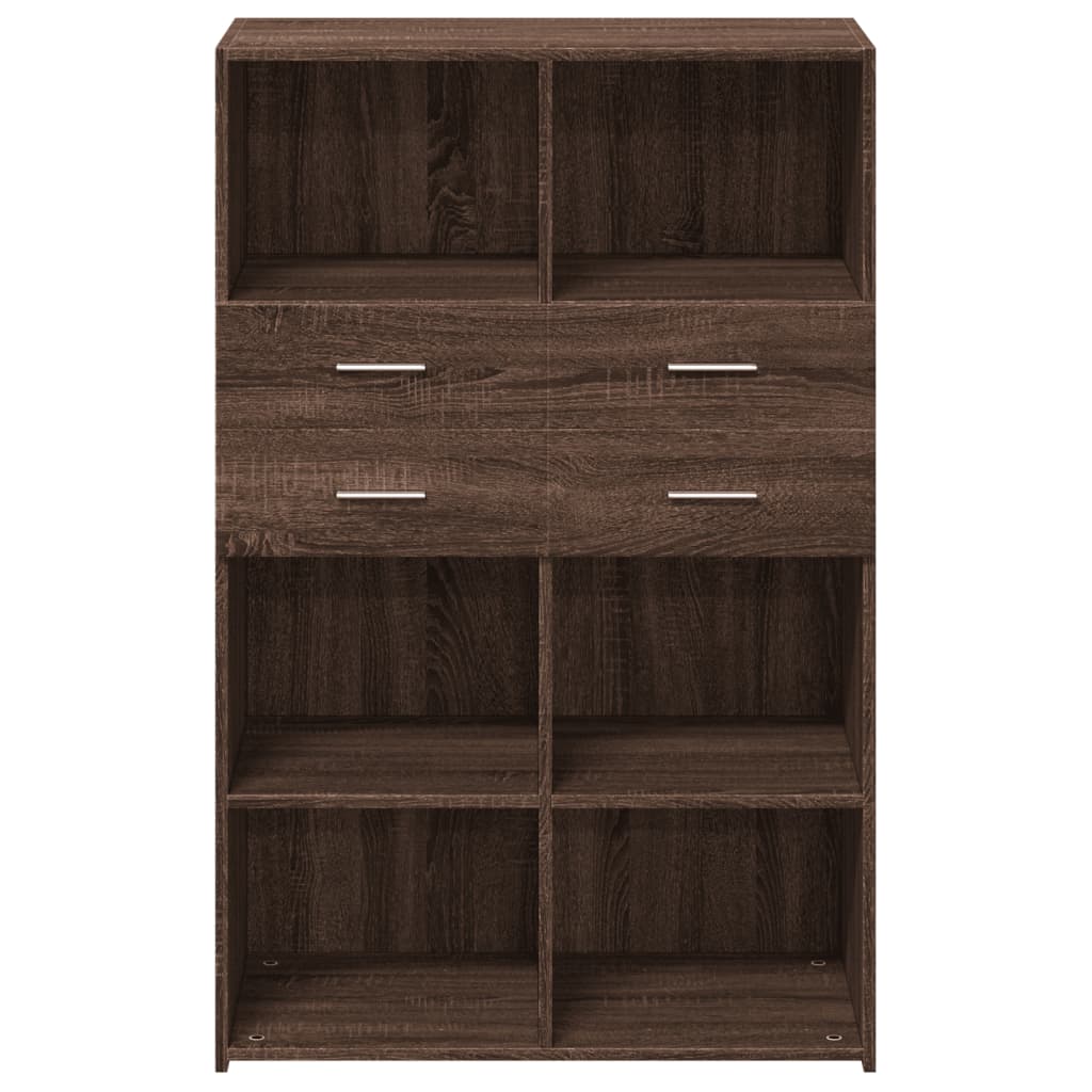 Highboard Braun Eichen-Optik 80x42,5x124 cm Holzwerkstoff