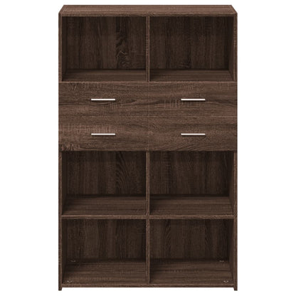 Highboard Braun Eichen-Optik 80x42,5x124 cm Holzwerkstoff