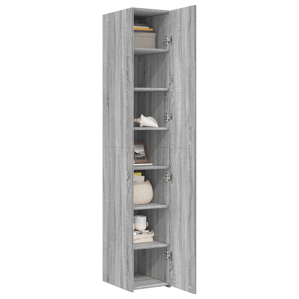 Highboard Grau Sonoma 30x42,5x185 cm Holzwerkstoff