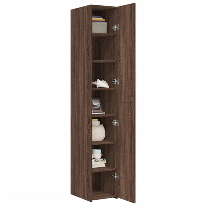 Highboard Braun Eichen-Optik 30x42,5x185 cm Holzwerkstoff