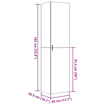 Highboard Betongrau 45x42,5x185 cm Holzwerkstoff