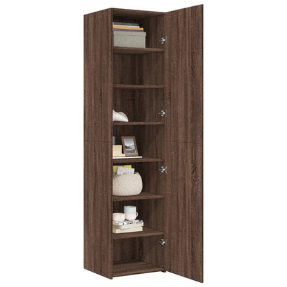 Highboard Braun Eichen-Optik 45x42,5x185 cm Holzwerkstoff