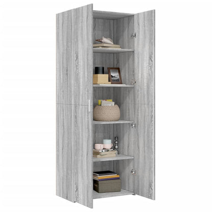 Highboard Grau Sonoma 70x42,5x185 cm Holzwerkstoff