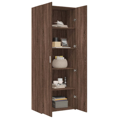 Highboard Braun Eichen-Optik 70x42,5x185 cm Holzwerkstoff