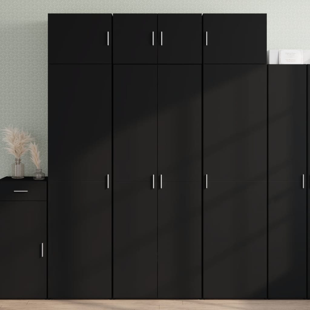 Highboard Schwarz 70x42,5x185 cm Holzwerkstoff