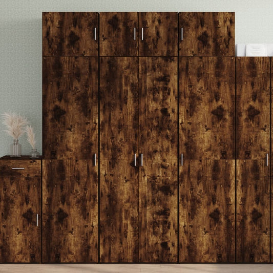 Highboard Räuchereiche 70x42,5x185 cm Holzwerkstoff