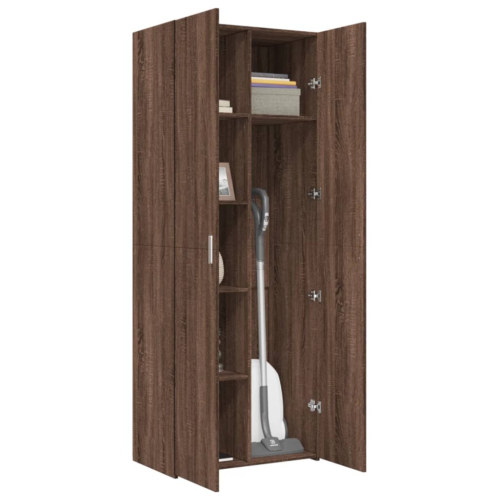 Highboard Braun Eichen-Optik 70x42,5x185 cm Holzwerkstoff