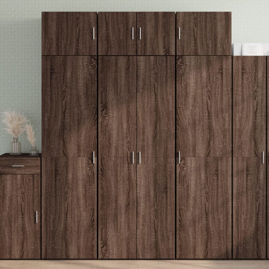 Highboard Braun Eichen-Optik 70x42,5x185 cm Holzwerkstoff