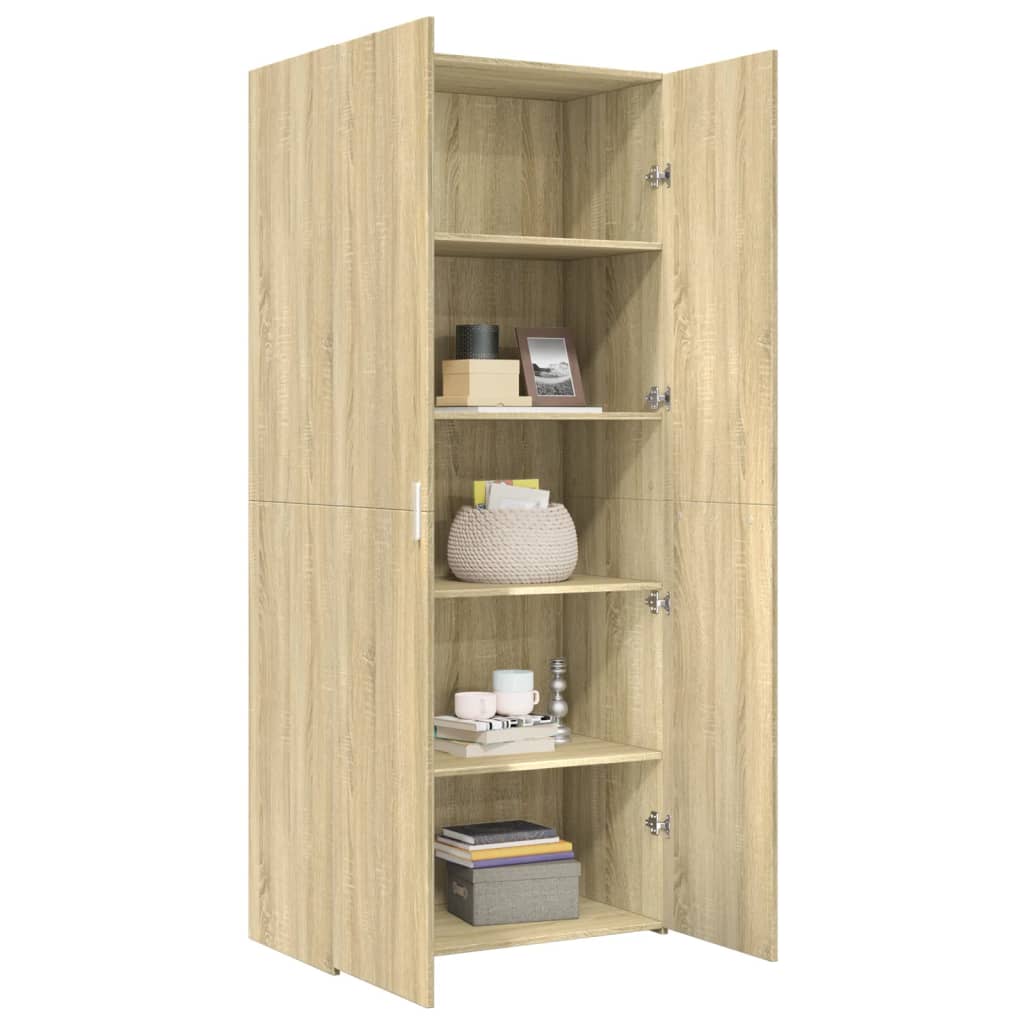 Highboard Sonoma-Eiche 80x42,5x185 cm Holzwerkstoff