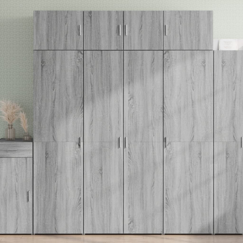 Highboard Grau Sonoma 80x42,5x185 cm Holzwerkstoff