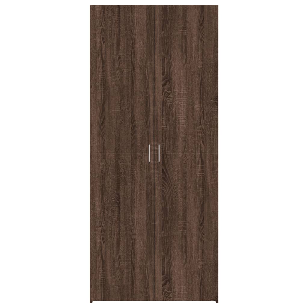 Highboard Braun Eichen-Optik 80x42,5x185 cm Holzwerkstoff