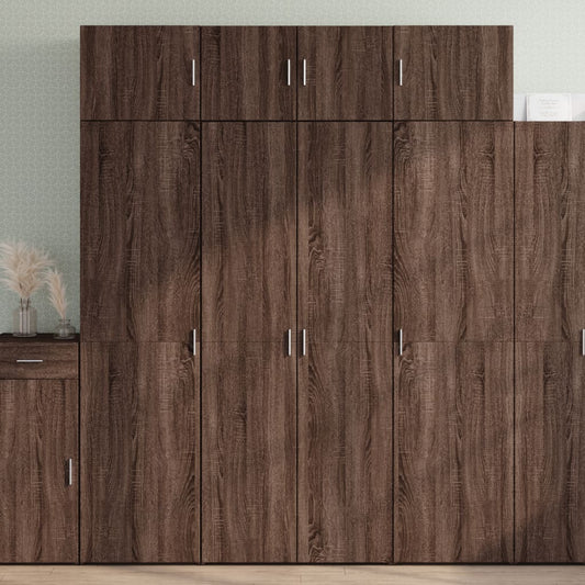 Highboard Braun Eichen-Optik 80x42,5x185 cm Holzwerkstoff