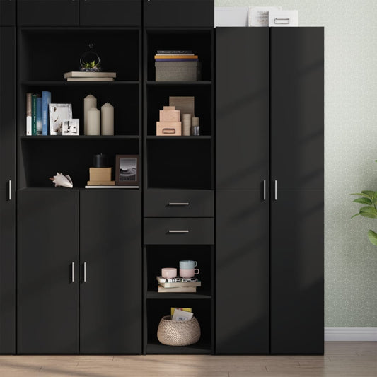 Highboard Schwarz 40x42,5x185 cm Holzwerkstoff