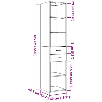 Highboard Betongrau 40x42,5x185 cm Holzwerkstoff