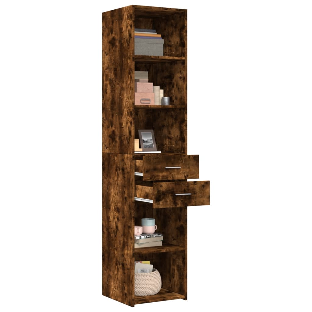 Highboard Räuchereiche 40x42,5x185 cm Holzwerkstoff