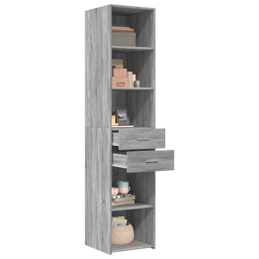 Highboard Grau Sonoma 40x42,5x185 cm Holzwerkstoff