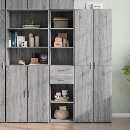 Highboard Grau Sonoma 40x42,5x185 cm Holzwerkstoff