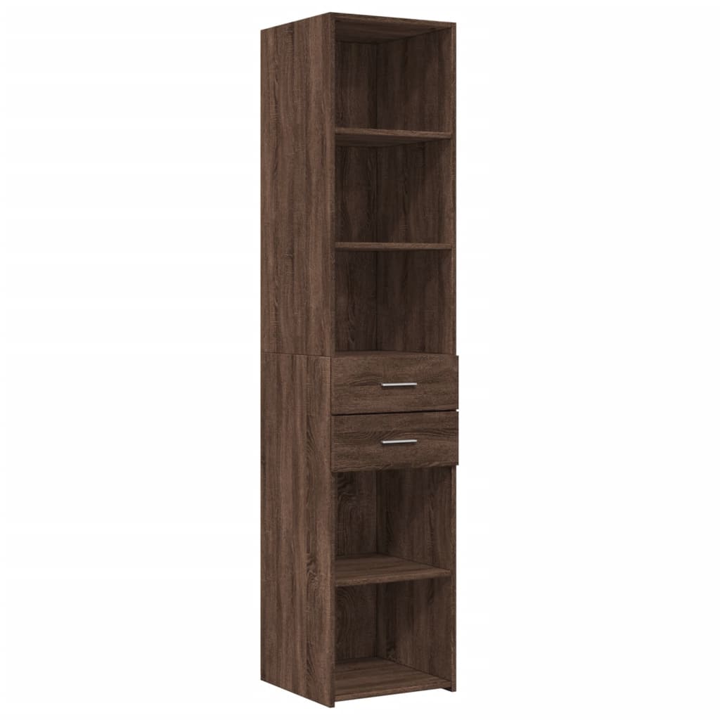 Highboard Braun Eichen-Optik 40x42,5x185 cm Holzwerkstoff