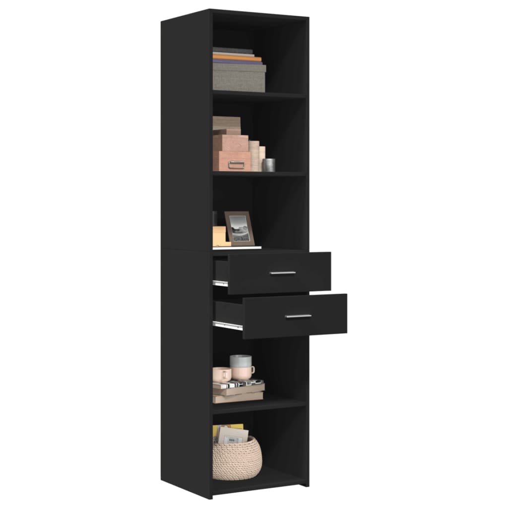 Highboard Schwarz 45x42,5x185 cm Holzwerkstoff