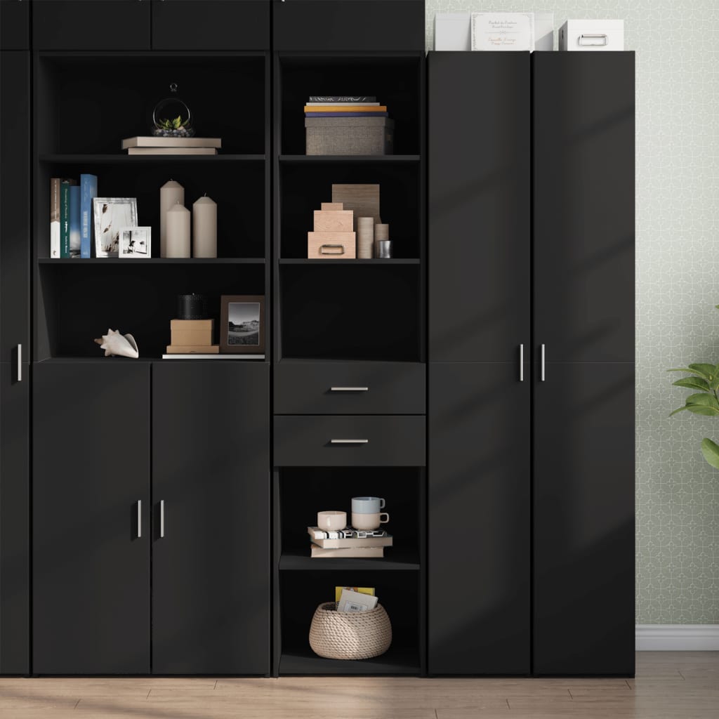 Highboard Schwarz 45x42,5x185 cm Holzwerkstoff