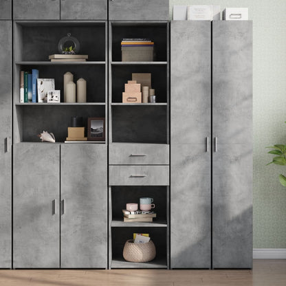 Highboard Betongrau 45x42,5x185 cm Holzwerkstoff