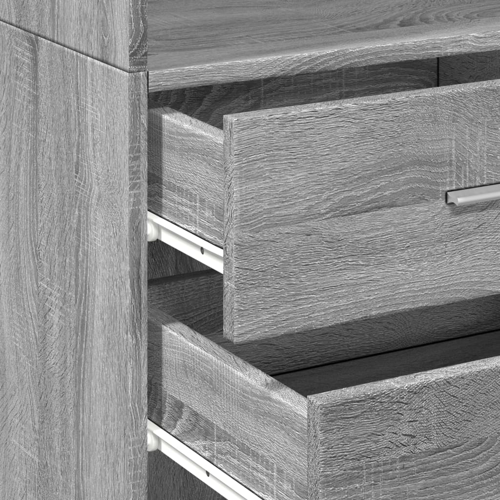 Highboard Grau Sonoma 45x42,5x185 cm Holzwerkstoff