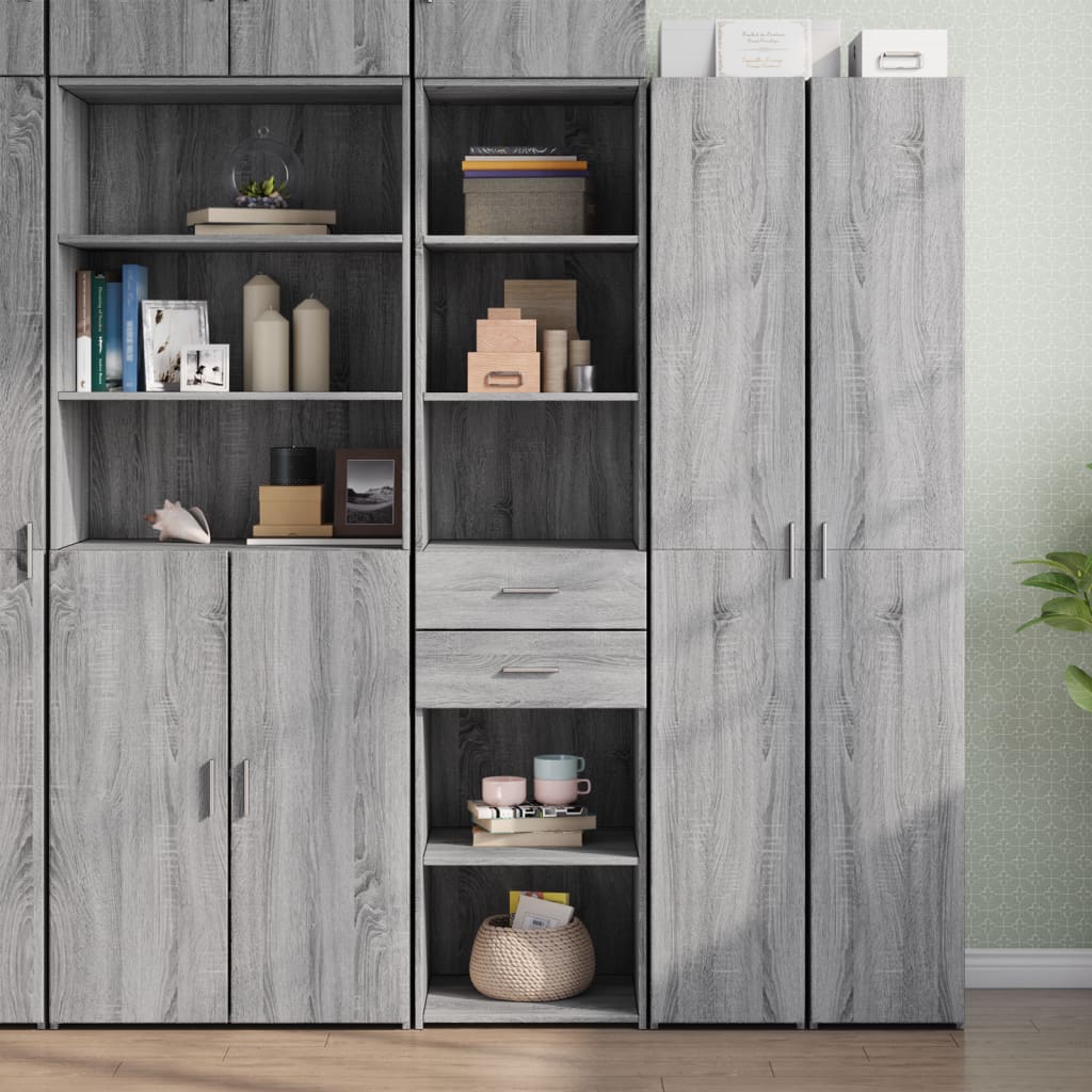 Highboard Grau Sonoma 45x42,5x185 cm Holzwerkstoff