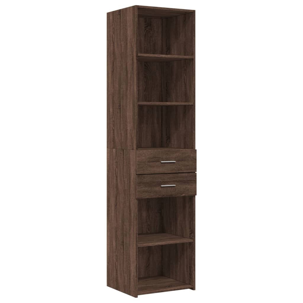 Highboard Braun Eichen-Optik 45x42,5x185 cm Holzwerkstoff