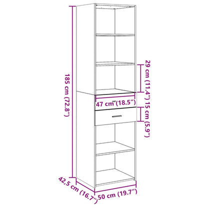 Highboard Weiß 50x42,5x185 cm Holzwerkstoff