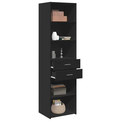 Highboard Schwarz 50x42,5x185 cm Holzwerkstoff