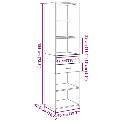 Highboard Sonoma-Eiche 50x42,5x185 cm Holzwerkstoff