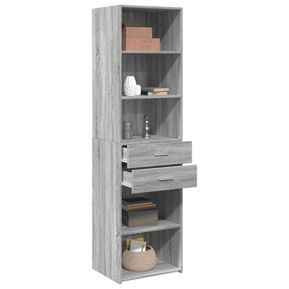 Highboard Grau Sonoma 50x42,5x185 cm Holzwerkstoff