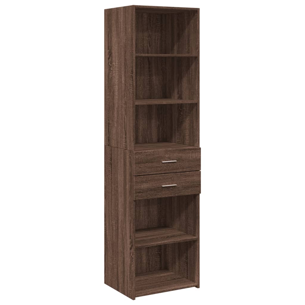 Highboard Braun Eichen-Optik 50x42,5x185 cm Holzwerkstoff