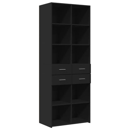 Highboard Schwarz 70x42,5x185 cm Holzwerkstoff