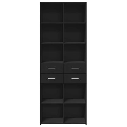 Highboard Schwarz 70x42,5x185 cm Holzwerkstoff