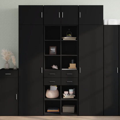 Highboard Schwarz 70x42,5x185 cm Holzwerkstoff