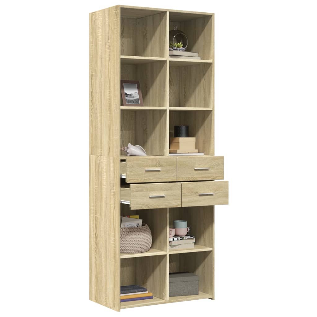 Highboard Sonoma-Eiche 70x42,5x185 cm Holzwerkstoff