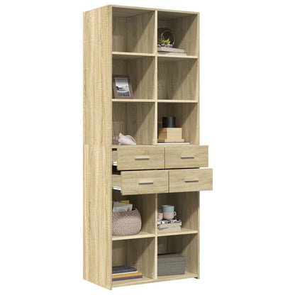 Highboard Sonoma-Eiche 70x42,5x185 cm Holzwerkstoff