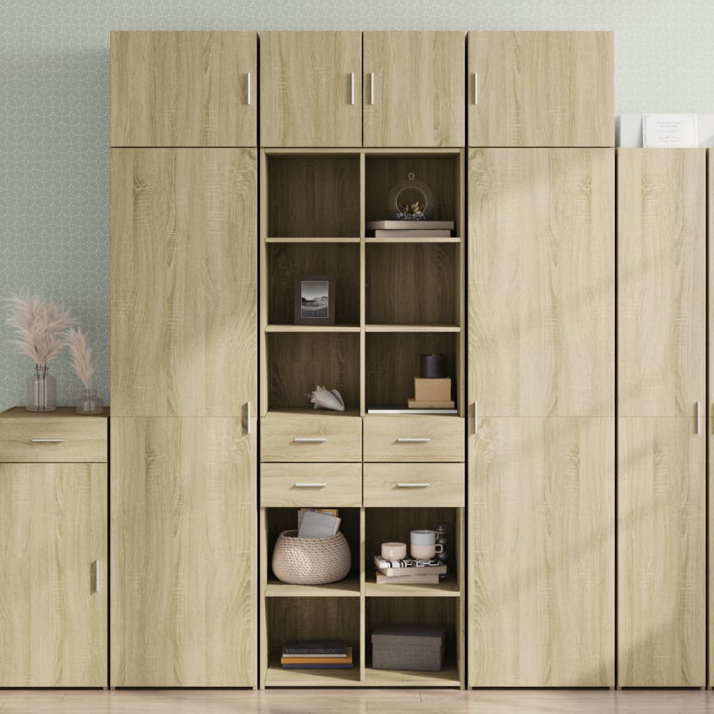 Highboard Sonoma-Eiche 70x42,5x185 cm Holzwerkstoff