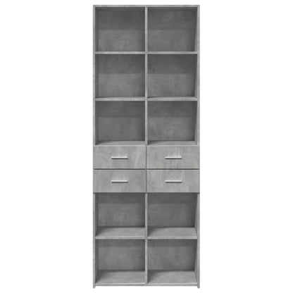 Highboard Betongrau 70x42,5x185 cm Holzwerkstoff