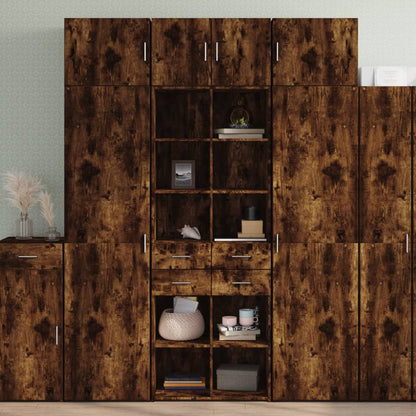 Highboard Räuchereiche 70x42,5x185 cm Holzwerkstoff