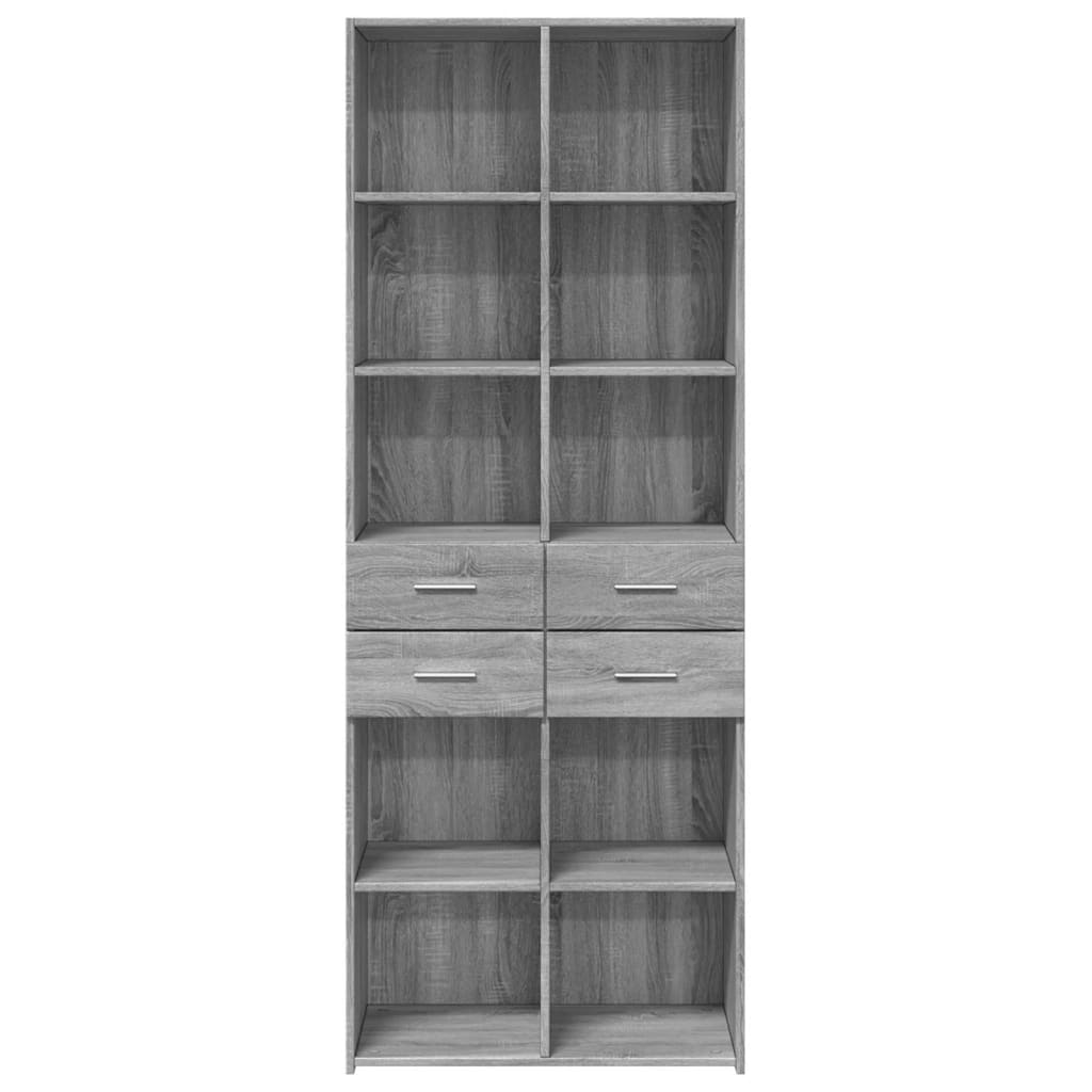 Highboard Grau Sonoma 70x42,5x185 cm Holzwerkstoff