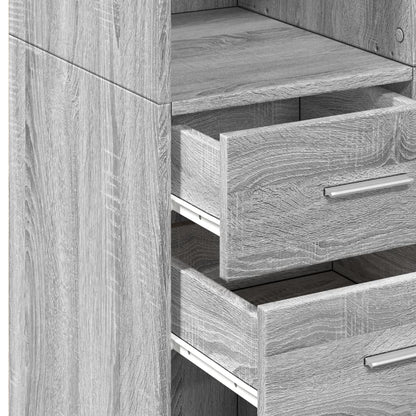 Highboard Grau Sonoma 70x42,5x185 cm Holzwerkstoff