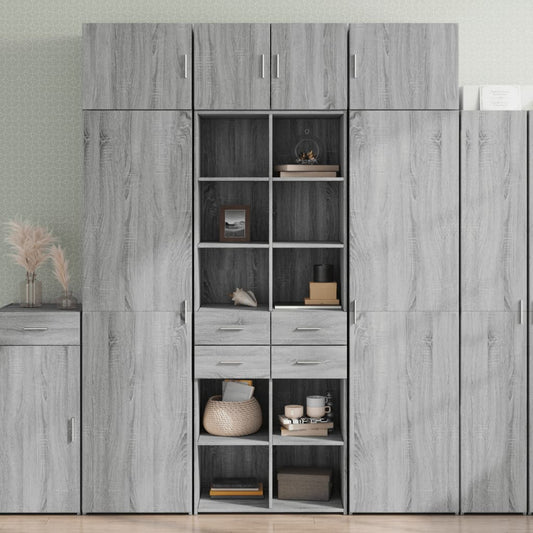 Highboard Grau Sonoma 70x42,5x185 cm Holzwerkstoff