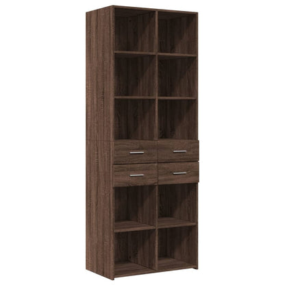 Highboard Braun Eichen-Optik 70x42,5x185 cm Holzwerkstoff