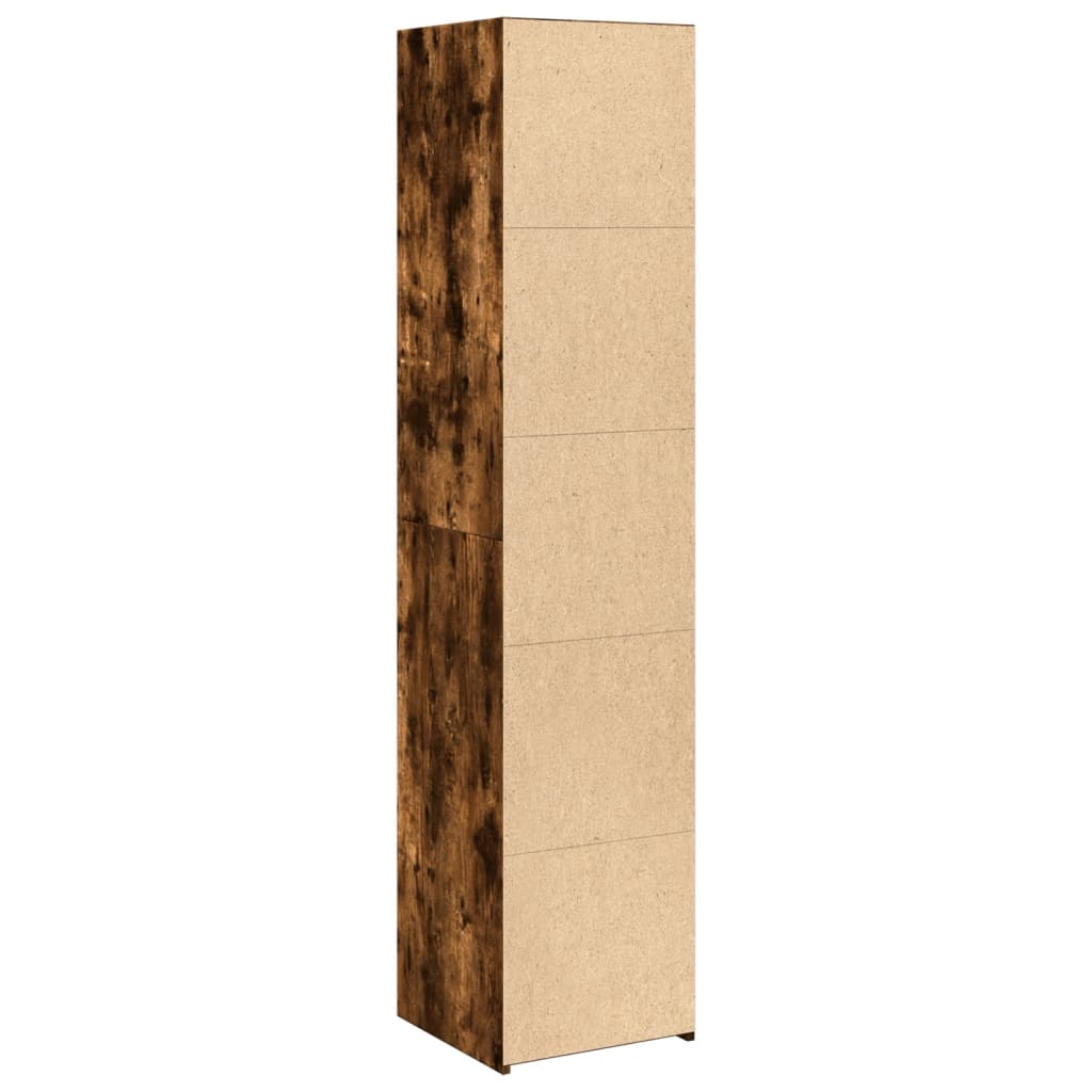 Highboard Räuchereiche 40x41x185 cm Holzwerkstoff