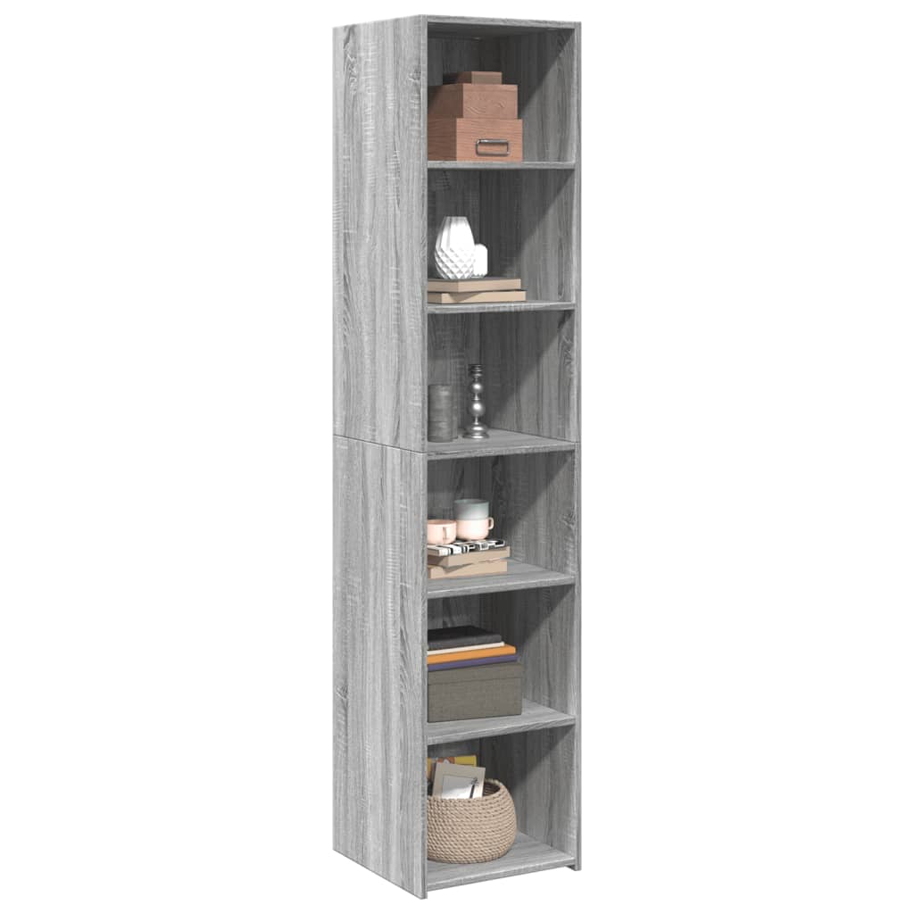 Highboard Grau Sonoma-Eiche 40x41x185 cm Holzwerkstoff