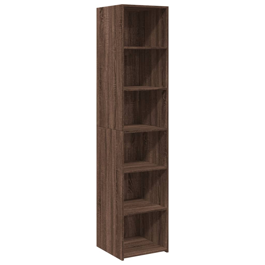 Highboard Braun Eichen-Optik 40x41x185 cm Holzwerkstoff